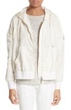 Women's Moncler Comte Hooded Rain Jacket - White