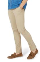 Men's Topman Ultra Skinny Fit Twill Trousers X 34 - Beige