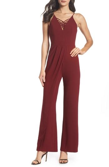 Women's Harlyn Draped Leg Jumpsuit - Red