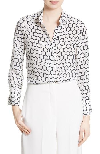 Women's Diane Von Furstenberg Dot Print Silk Shirt