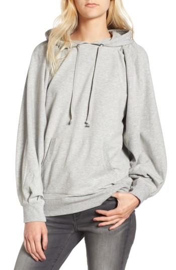 Women's Treasure & Bond Pleated Sleeve Hoodie, Size - Grey