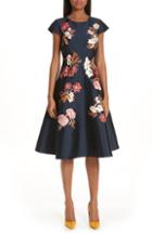 Women's Sachin & Babi Roxa Embroidered Tea Length Evening Dress - Blue