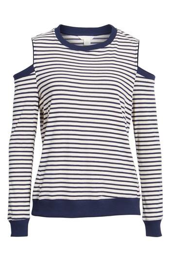 Women's Caslon Cold Shouldetr Knit Top, Size - Blue