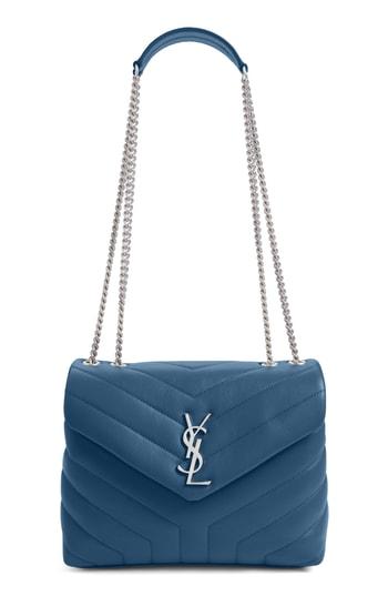 Saint Laurent Small Loulou Matelasse Leather Shoulder Bag - Blue