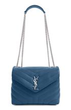 Saint Laurent Small Loulou Matelasse Leather Shoulder Bag - Blue