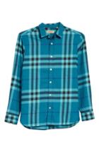 Men's Burberry Salwick Regular Fit Sport Shirt, Size - Blue/green