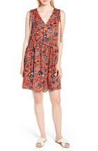 Women's Nordstrom Signature Floral Sleeveless Dress - Red