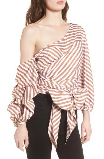 Women's Stylekeepers Wrap Me In Love One-shoulder Top - Brown