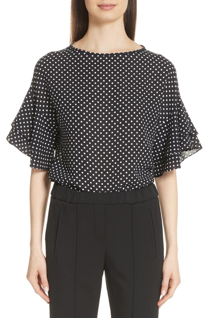 Women's Stella Mccartney Stripe Silk Peplum Blouse Us / 42 It - Red