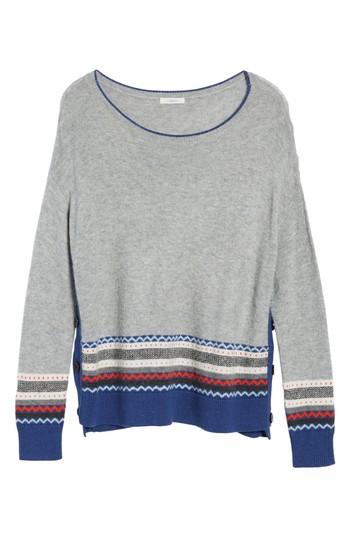 Women's Caslon Long Sleeve Side Button Sweater - Grey