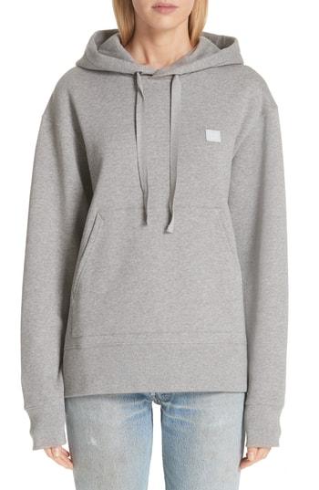 Women's Acne Studios Ferris Face Patch Hoodie - Grey