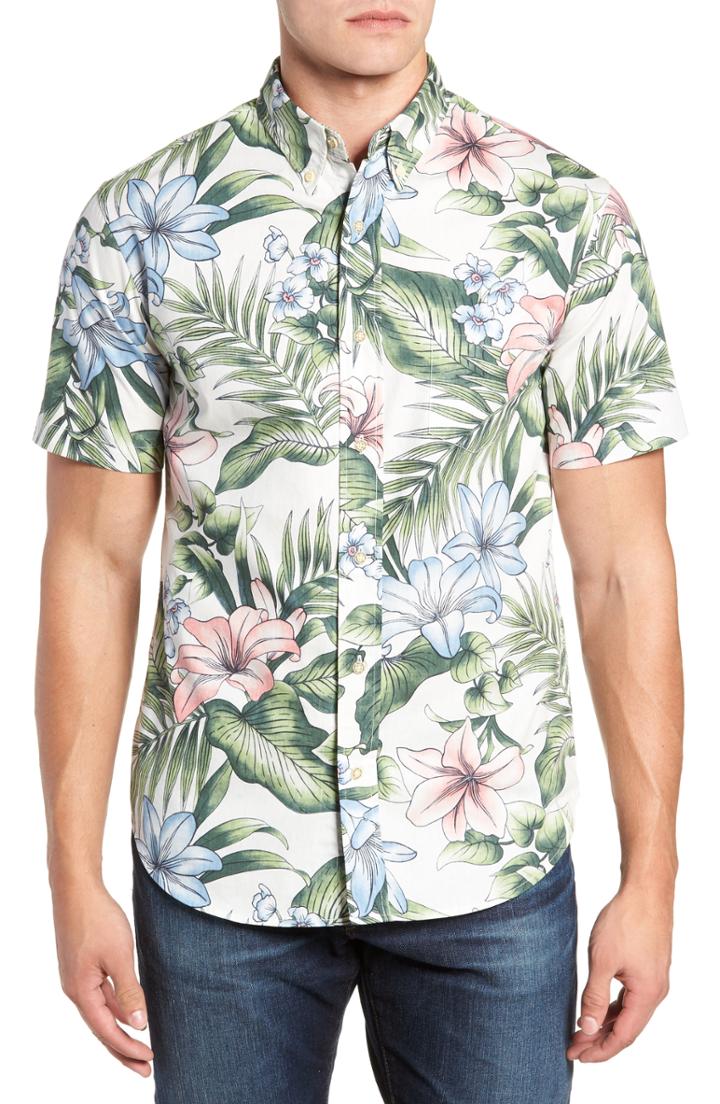 Men's Reyn Spooner Uluhehi Regular Fit Sport Shirt - White