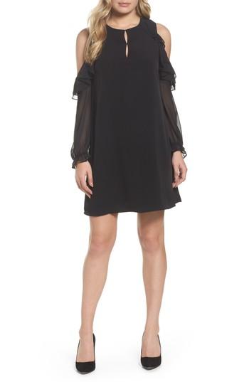 Women's Cece Isabella Cold Shoulder Shift Dress - Black