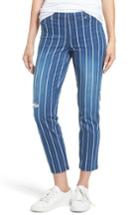 Women's Hue Stripe Denim Crop Leggings - Blue