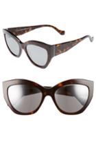Women's Balenciaga 56mm Cat Eye Sunglasses - Dark Havana/ Smoke Mirror