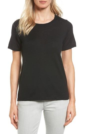 Women's Eileen Fisher Merino Wool Tee, Size - Black