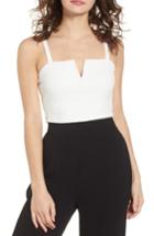 Women's Madison & Berkeley V-front Crop Top - White