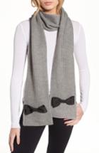 Women's Kate Spade New York Grosgrain Bow Muffler Scarf, Size - Grey