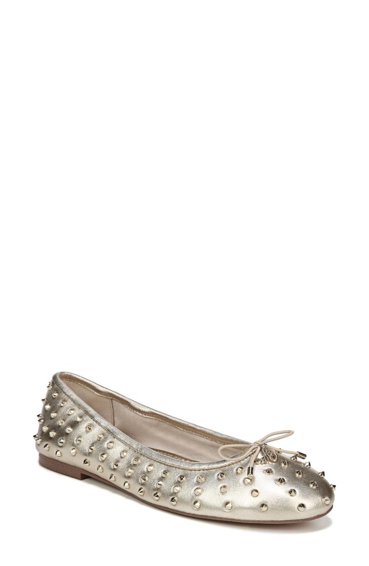 Women's Sam Edelman Fanley Ballet Flat .5 M - Metallic