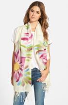 Women's La Fiorentina Floral Wool Scarf, Size - Pink