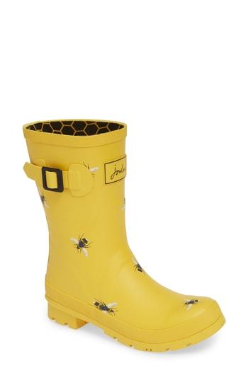 Women's Joules Print Molly Welly Rain Boot M - Yellow
