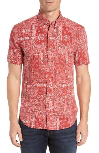 Men's Reyn Spooner Aloha Bandana Fit Sport Shirt, Size Small - Blue