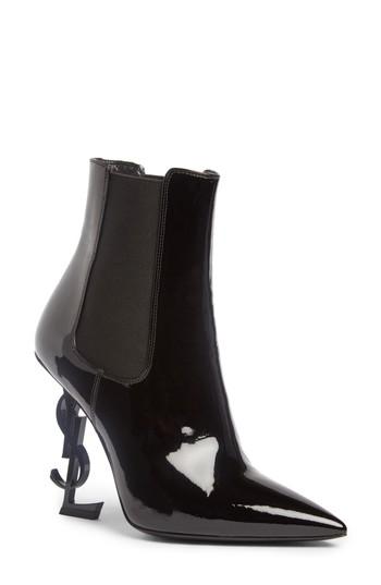 Women's Saint Laurent Opyum Ysl Bootie .5us / 38.5eu - Black