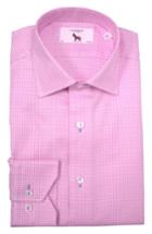 Men's Lorenzo Uomo Trim Fit Textured Gingham Dress Shirt - 32 - Pink