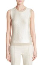 Women's St. John Collection Vivaan Sequin Knit Shell, Size - Ivory