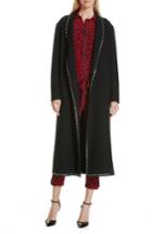 Women's Robert Rodriguez Studded Wool Blend Coat - Black