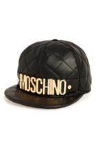 Women's Moschino Quilted Leather Baseball Cap - Black
