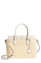 Kate Spade New York Cameron Street - Sally Straw & Leather Satchel - Ivory
