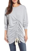 Women's Caslon Ruched Front Tunic, Size - Grey