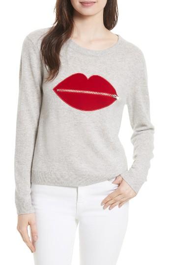 Women's Milly Zip It Cashmere Pullover, Size - Grey