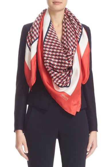 Women's Armani Collezioni Tweed Print Silk Scarf
