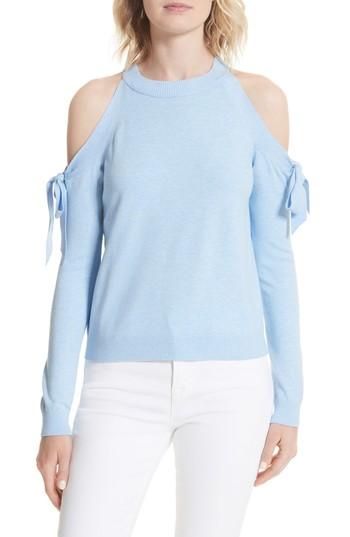 Women's Milly Cold Shoulder Tie Sleeve Sweater, Size - Blue