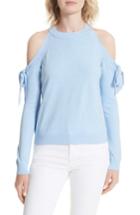 Women's Milly Cold Shoulder Tie Sleeve Sweater, Size - Blue