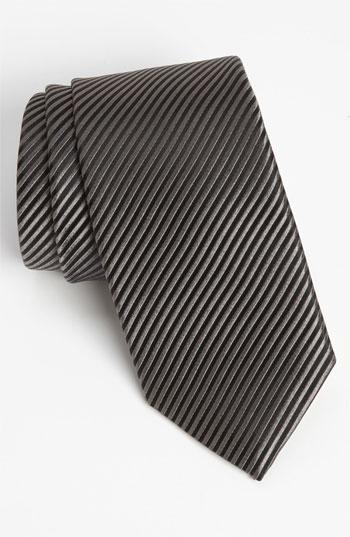 Men's David Donahue Woven Silk Tie, Size - Grey