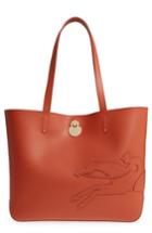 Longchamp Medium Shop-it Leather Tote - Orange