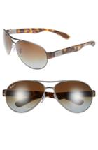 Men's Ray-ban 66mm Aviator Sunglasses - Gunmetal/ Brown Gradient