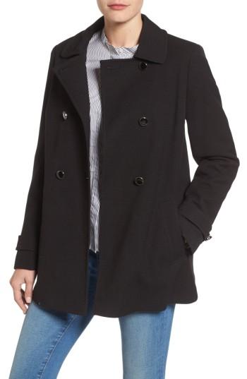 Women's Dorothy Perkins Double Breasted Swing Coat Us / 12 Uk - Black