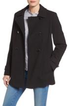 Women's Dorothy Perkins Double Breasted Swing Coat Us / 12 Uk - Black