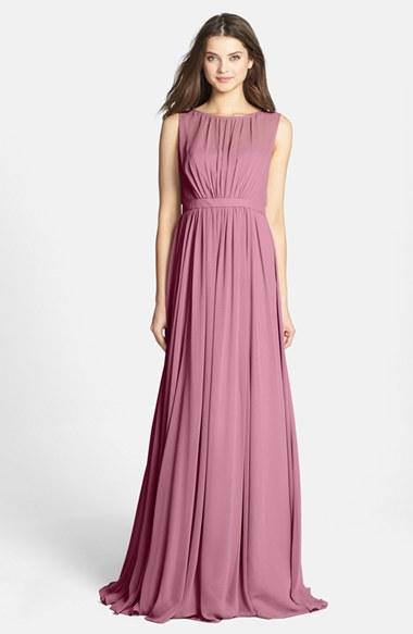 Women's Jenny Yoo 'vivienne' Pleated Chiffon Gown - Pink