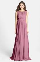 Women's Jenny Yoo 'vivienne' Pleated Chiffon Gown - Pink