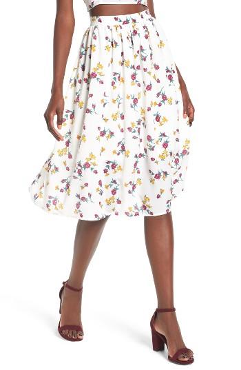 Women's Leith High Waist Print Midi Skirt