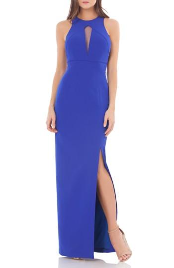 Women's Js Collections Cutout Empire Waist Column Gown