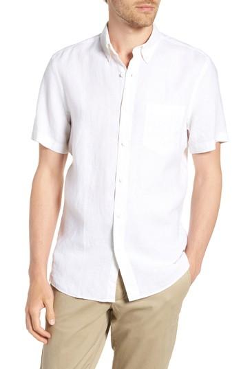 Men's 1901 Trim Fit Linen Sport Shirt - White