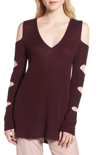 Women's 1.state Cutout Sweater, Size - Burgundy