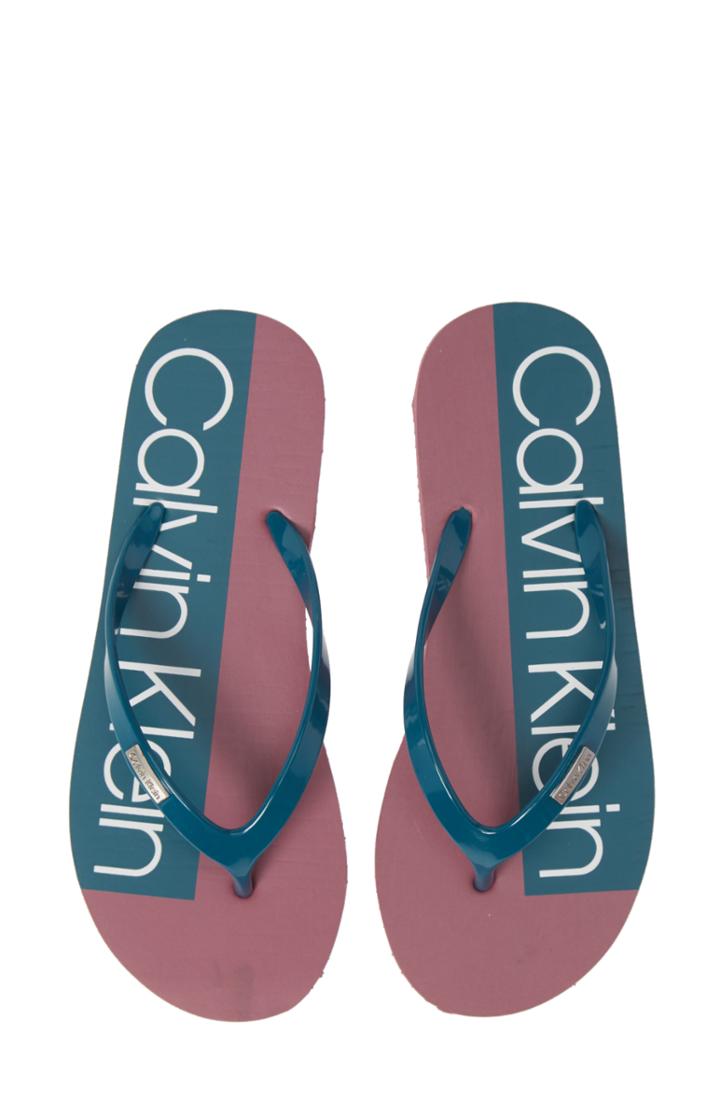 Women's Calvin Klein Sonic Logo Flip Flop M - Blue