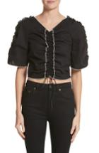 Women's Molly Goddard Nico Gathered Drawstring Top Us / 8 Uk - Black